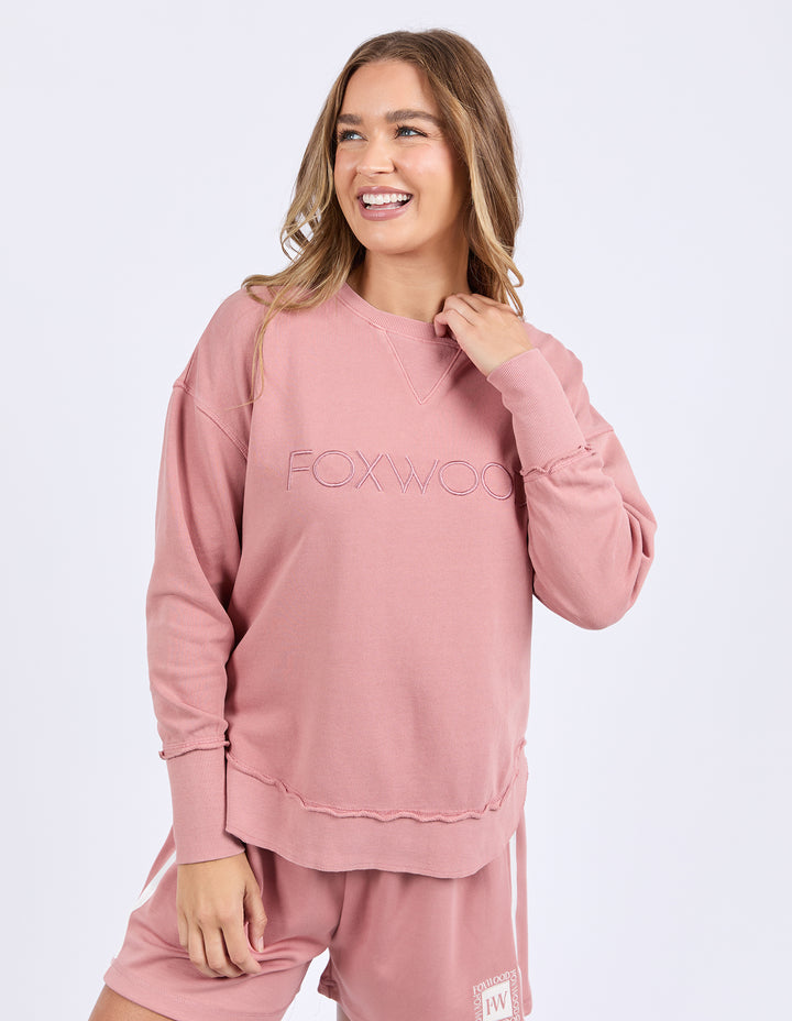 Foxwood Simplified Crew in Dusty Rose - Front View