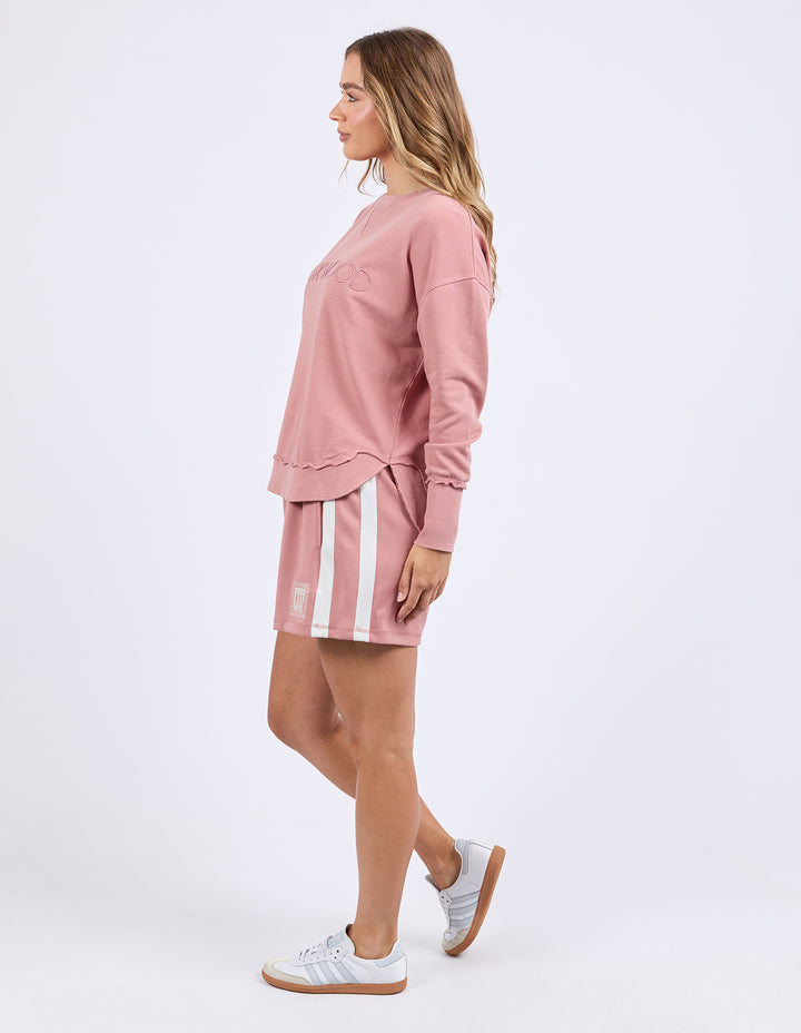 Foxwood Simplified Crew in Dusty Rose - Side View