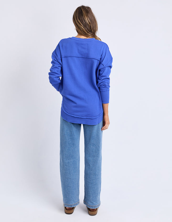 Foxwood Simplified Metallic Crew Blue - Back View