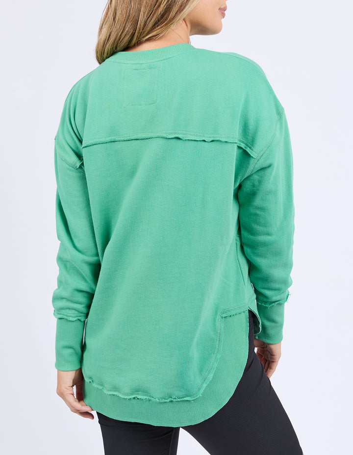 Foxwood | Simplified Tonal Crew - Green - Back View