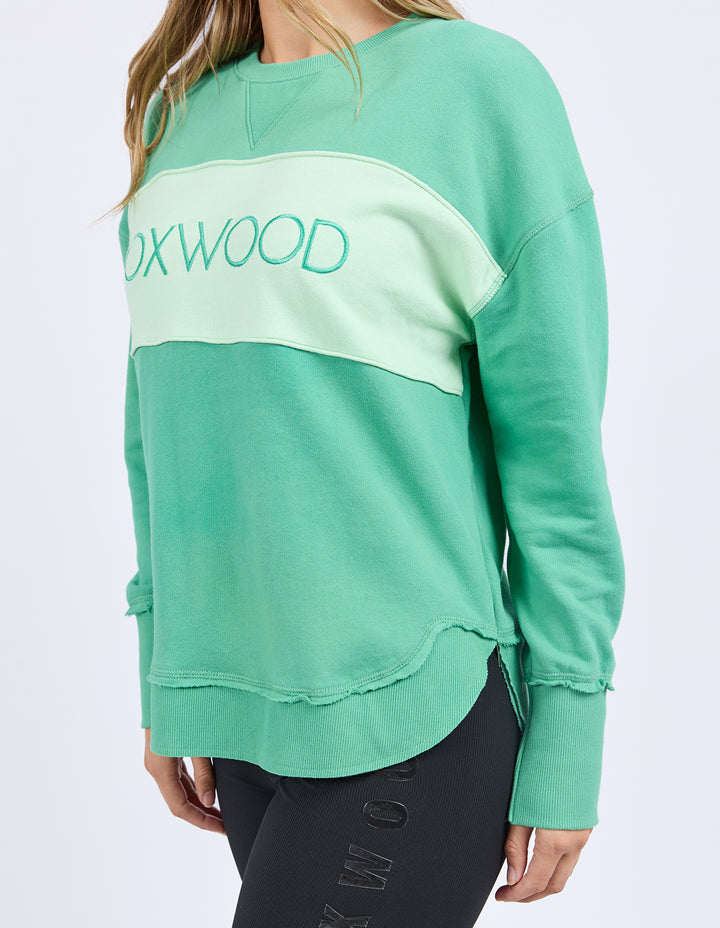 Foxwood | Simplified Tonal Crew - Green - Side View
