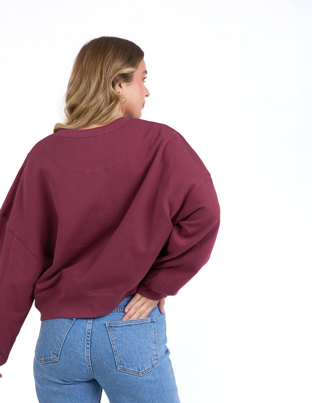 Foxwood Sunday Crew in Berry Back View