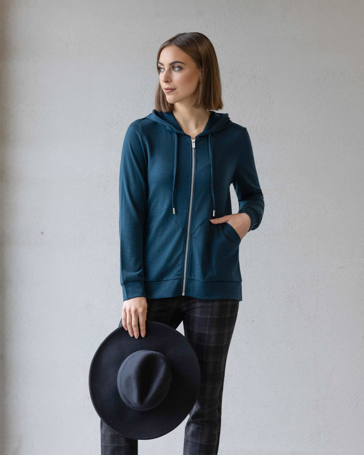 Vassalli Shield Hoodie Dragonfly front three-quarter view.