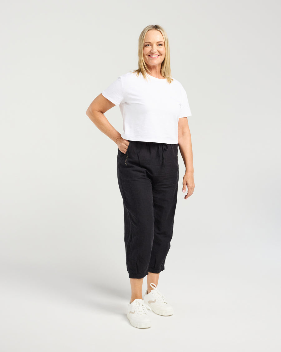 Seduce Nova Pant in Black front view