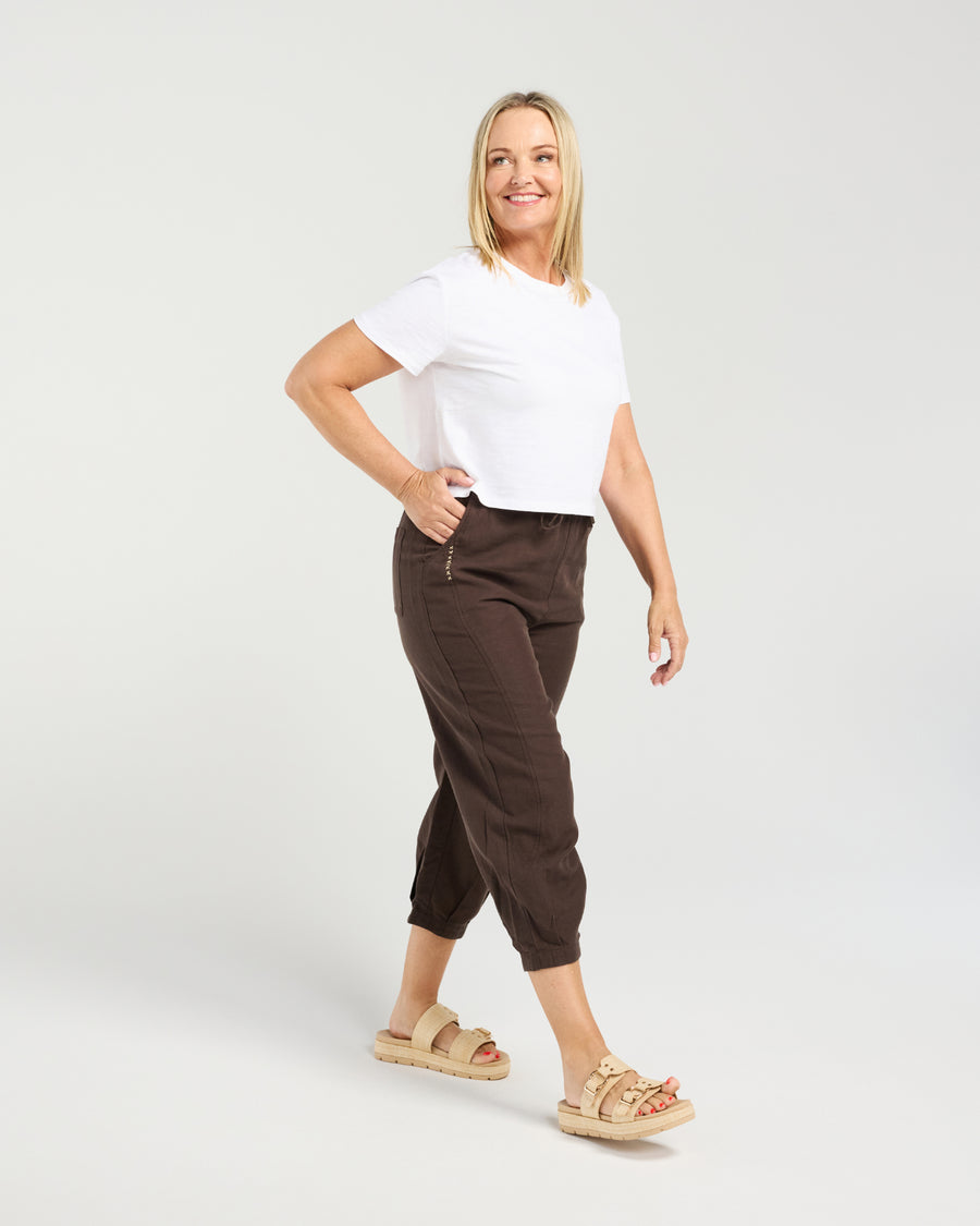 Seduce Nova Pant in Brown front view