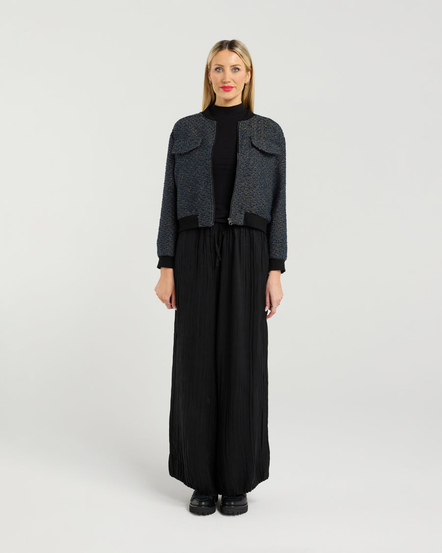 Et Alia Benny Bomber Jacket Twilight Weave front view