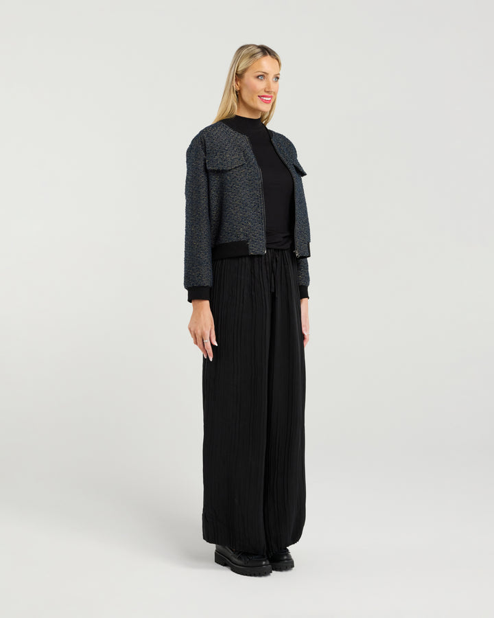 Et Alia Benny Bomber Jacket Twilight Weave front view