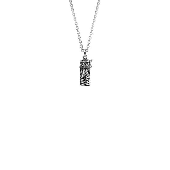 Evolve Locket Silver Fern with Greenstone front view