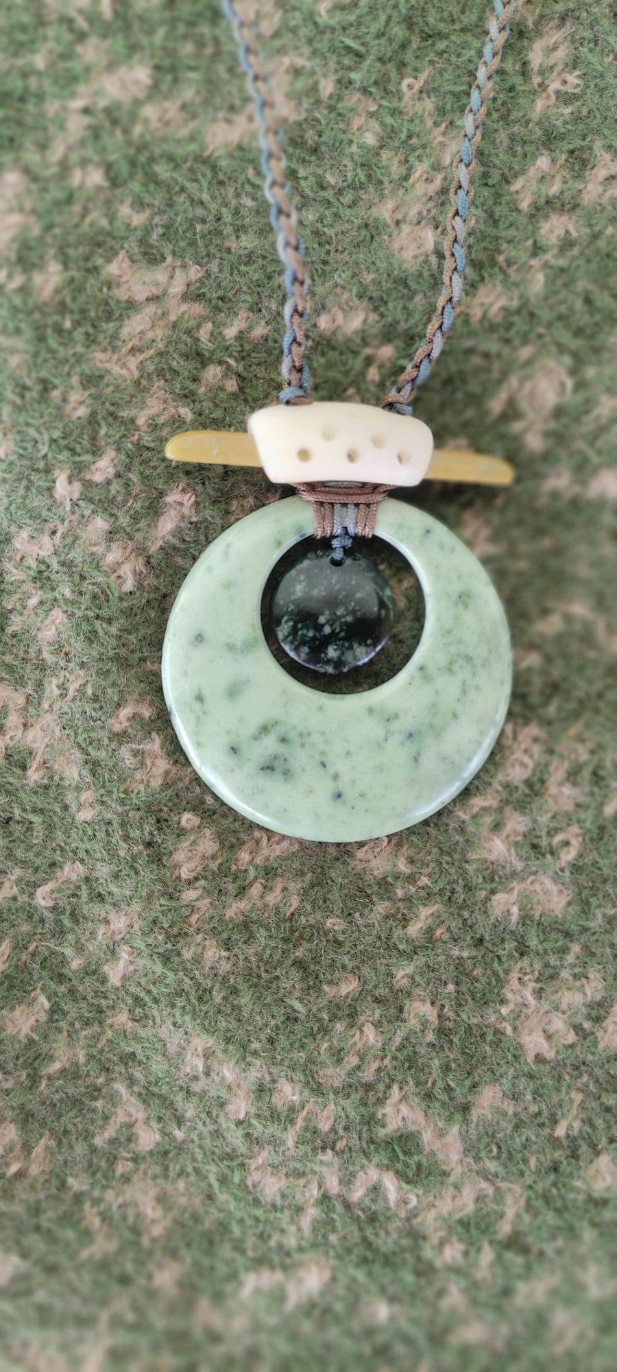 Jens Pendant NZ Jade Bell of Peace front view