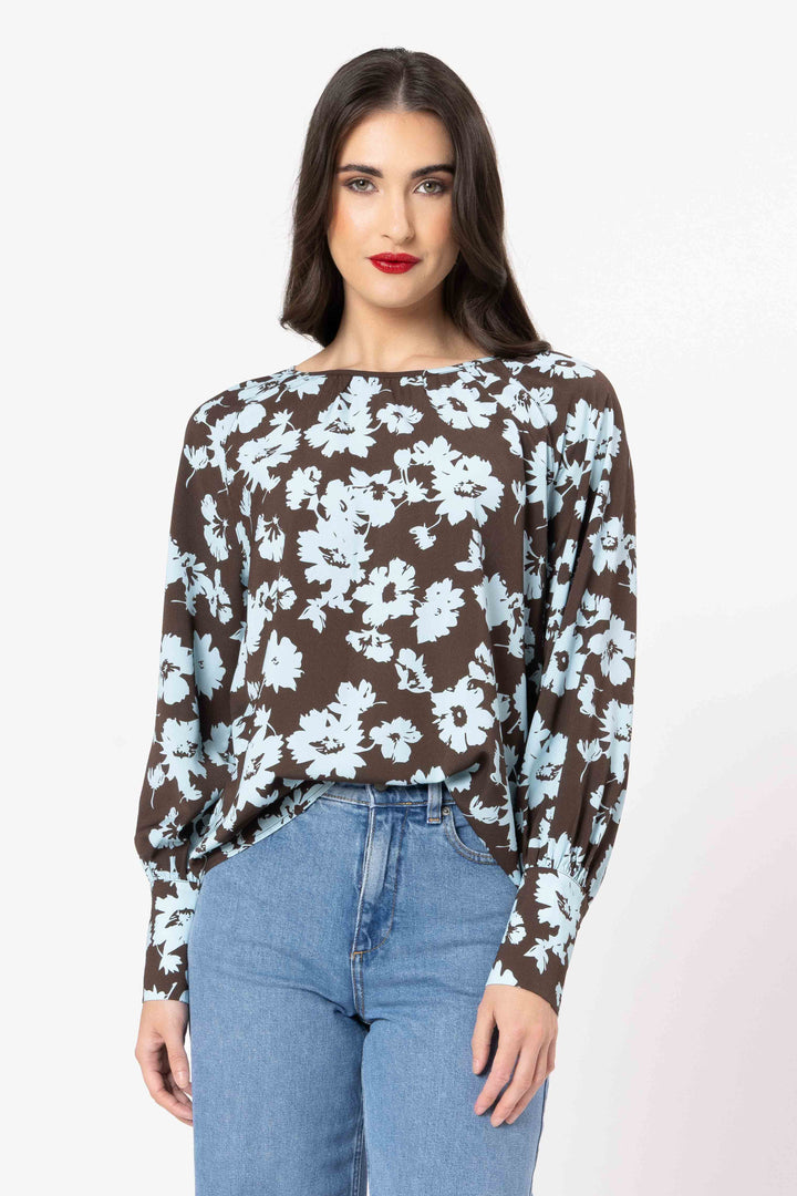 Leila and Luca Centered Top in Powder Bloom front view