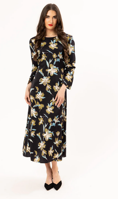 Leila and Luca Fanciful Dress in Satin Dream front view