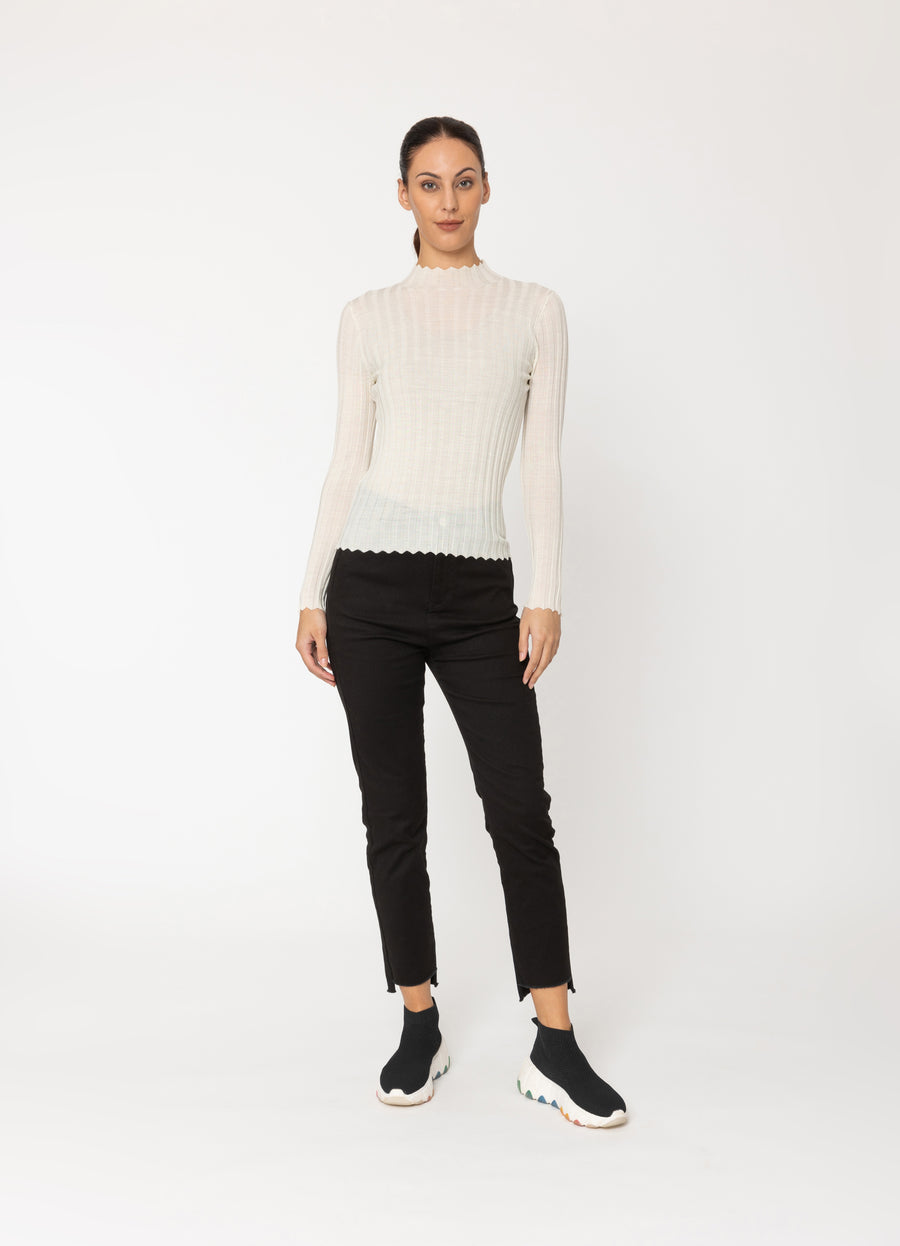 Two by Two Womens Derby Top Winter White front view