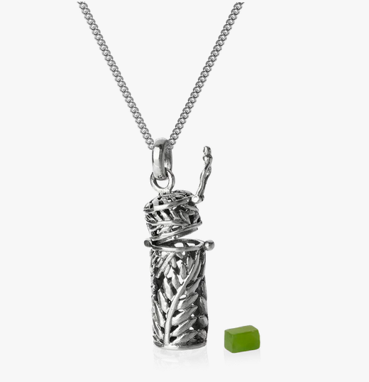 Evolve Locket Silver Fern with Greenstone open front view