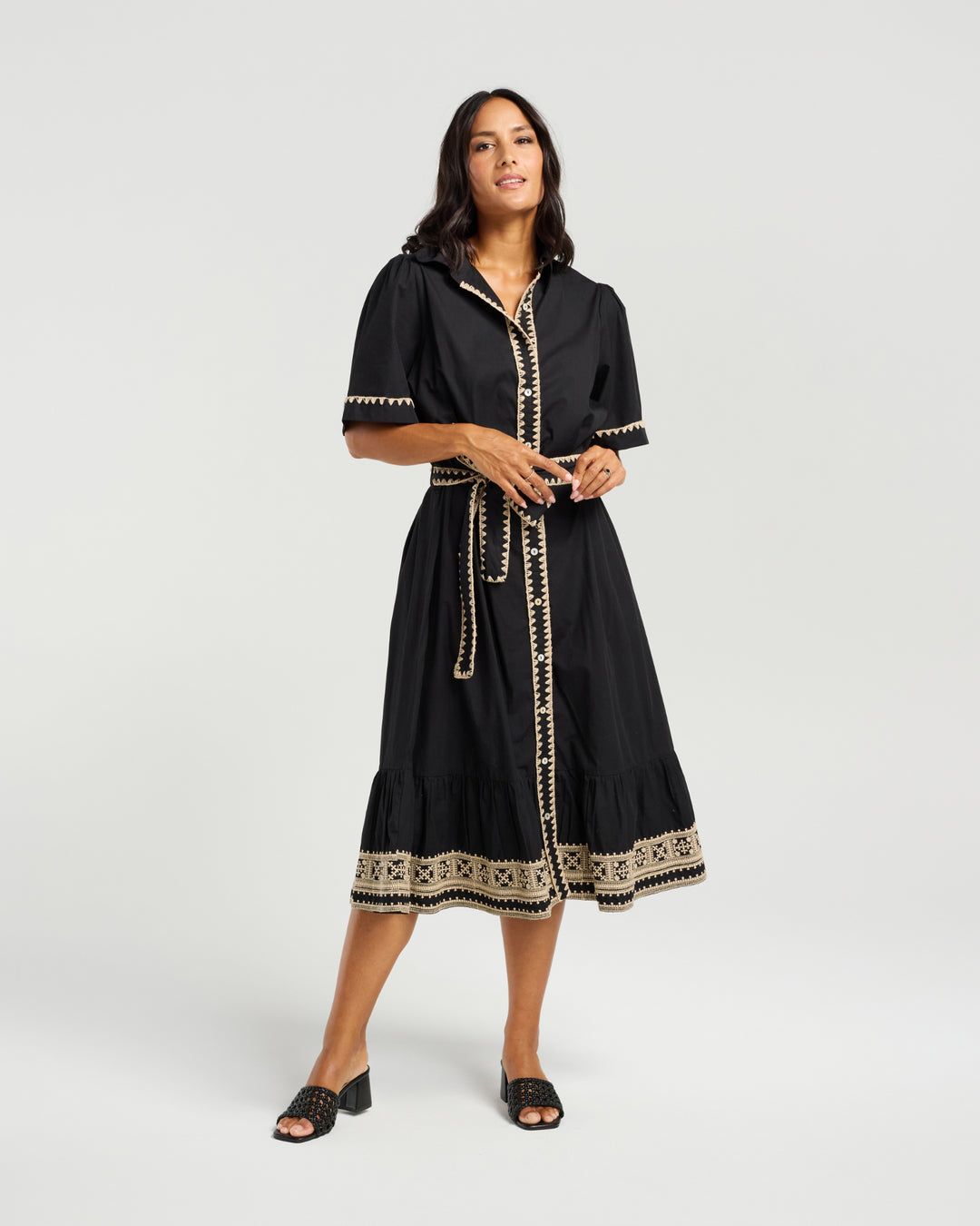Front view of the Ginny Dress in Black by NMBR Rose.