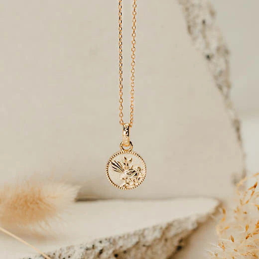 Fantail Coin Necklace (Friendly) - Gold
