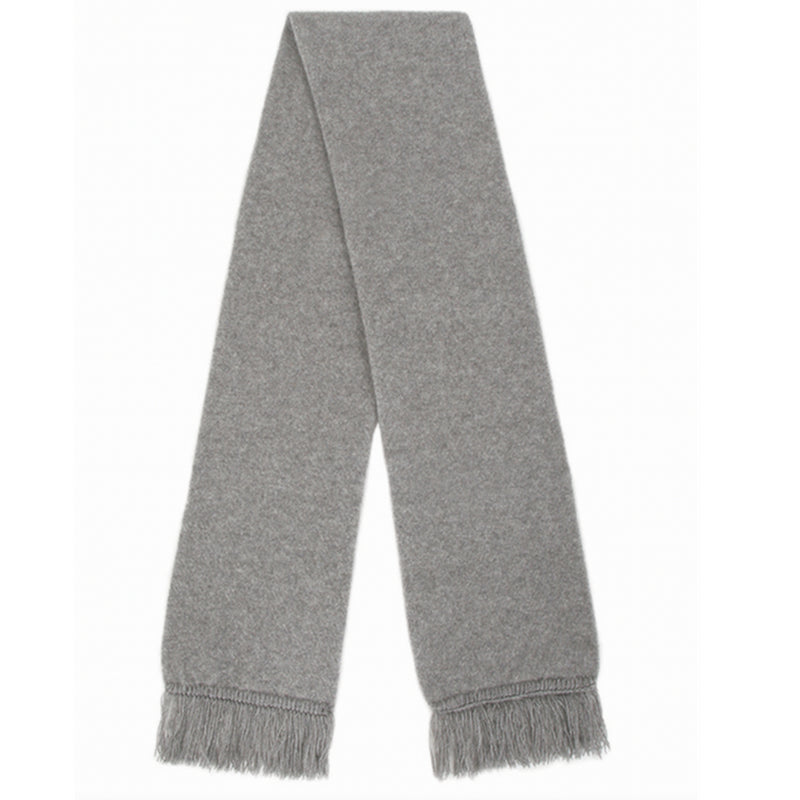 Gray scarf with fringes