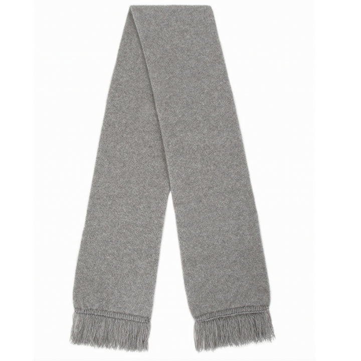 Gray scarf with fringes