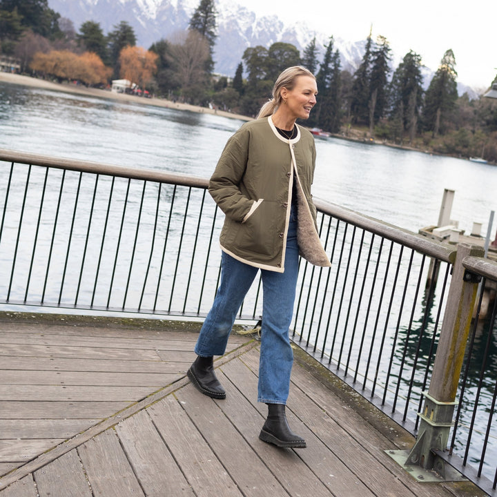 Moke | Juniper Reversible Jacket - Olive/Cream