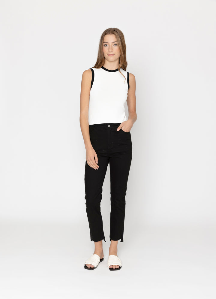 Two by Two | Cassia Top - White Black Trim