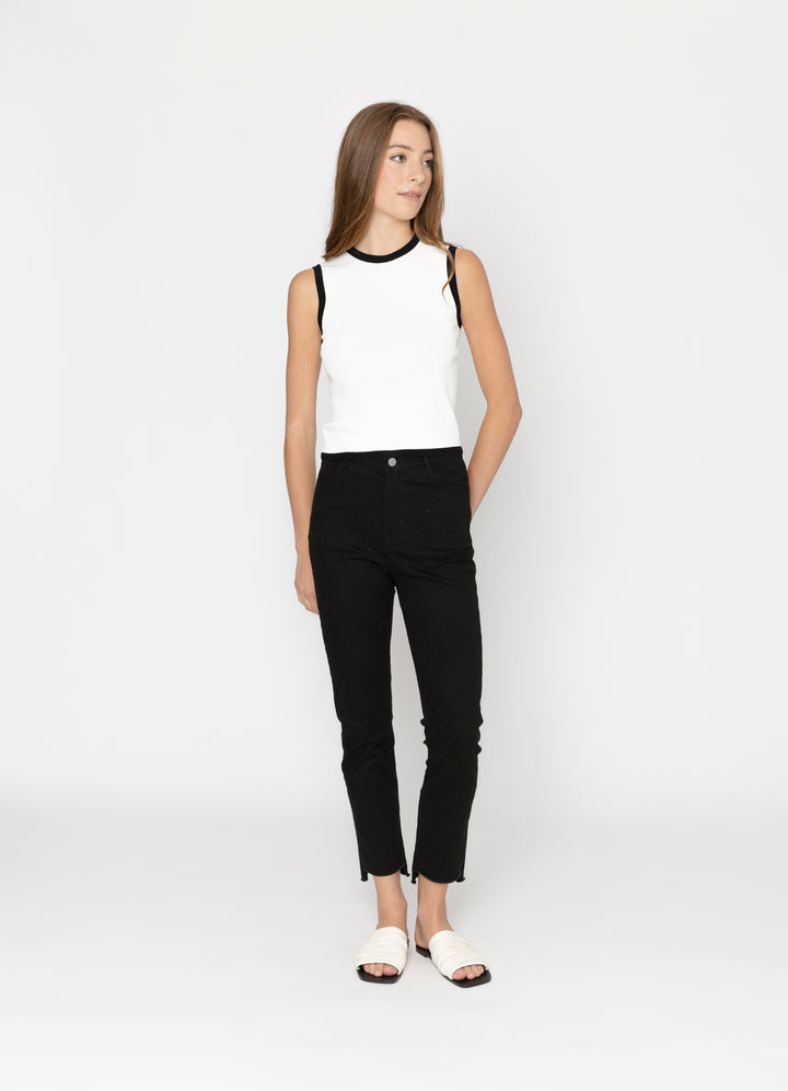 Two by Two | Cassia Top - White Black Trim