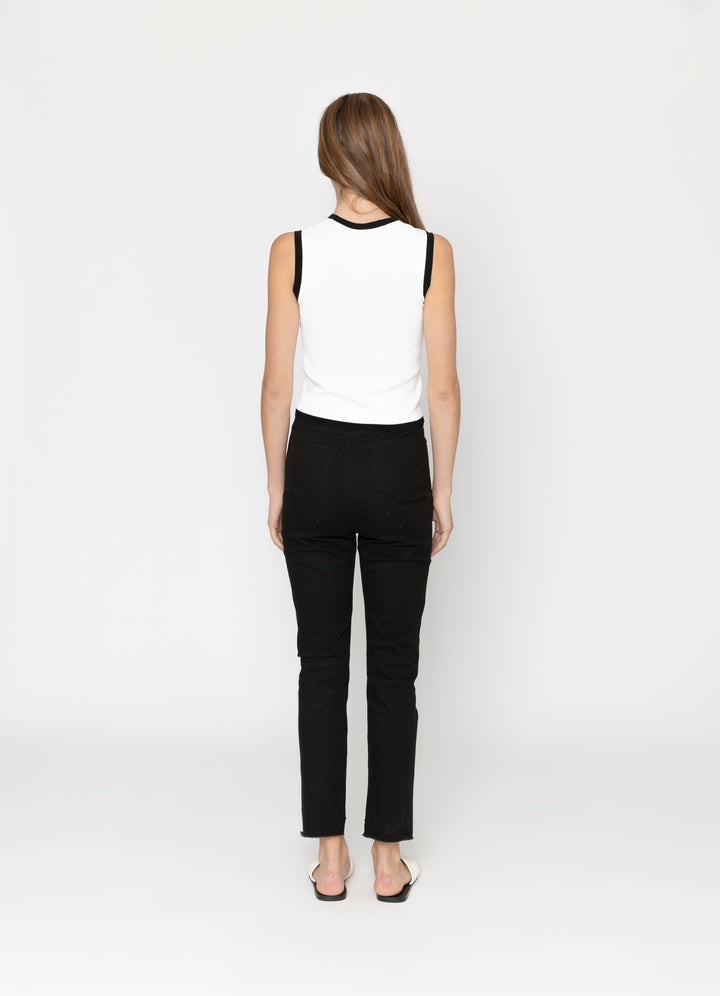 Two by Two | Cassia Top - White Black Trim
