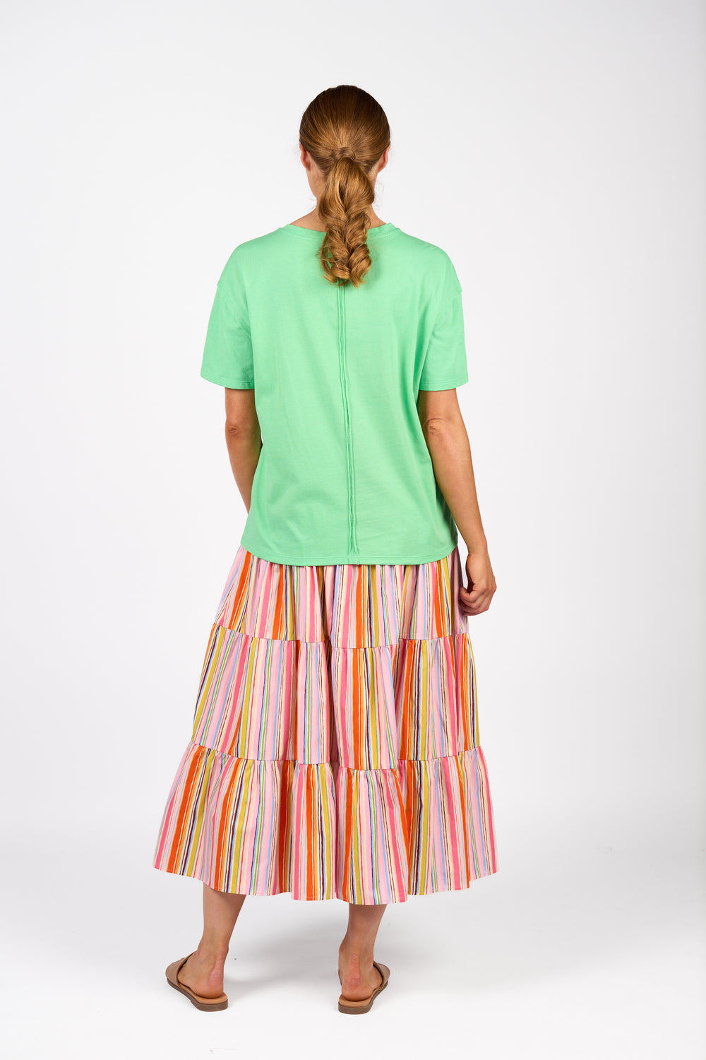 KNEWE Ultra tee Kermit soft stretch cotton jersey back view.