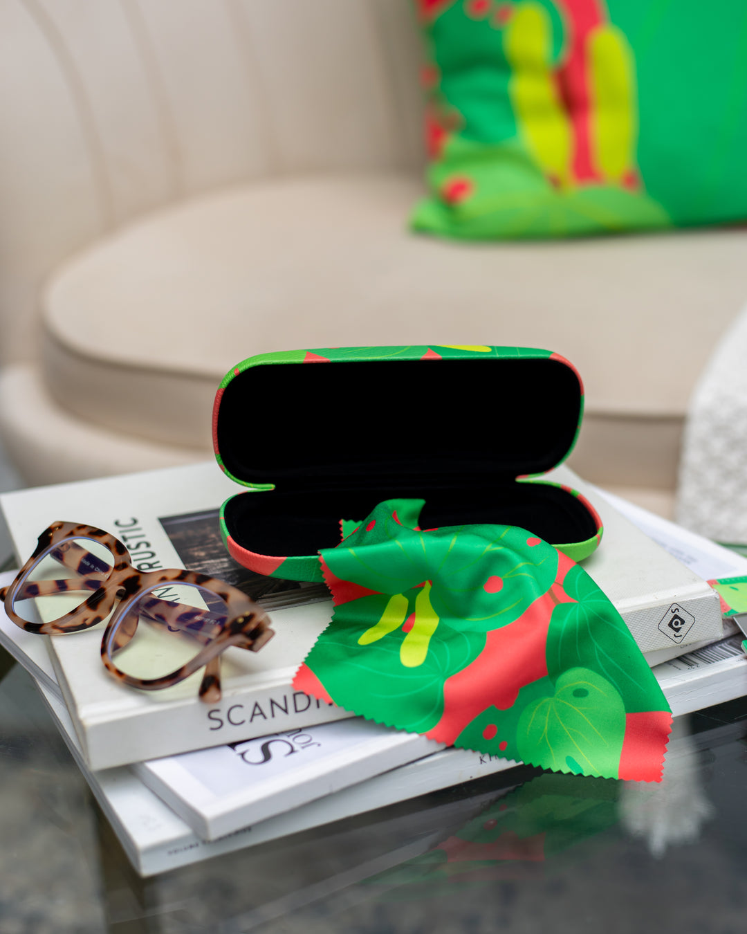 Bright Kawakawa Glasses Case