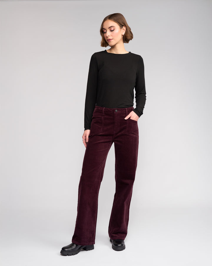Knewe | Dallas Cord Pant - Raisin - Front 