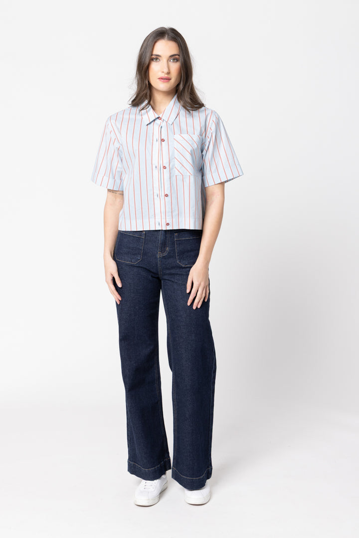 Leila + Luca | The Cute Shirt - Powder Blue Stripe