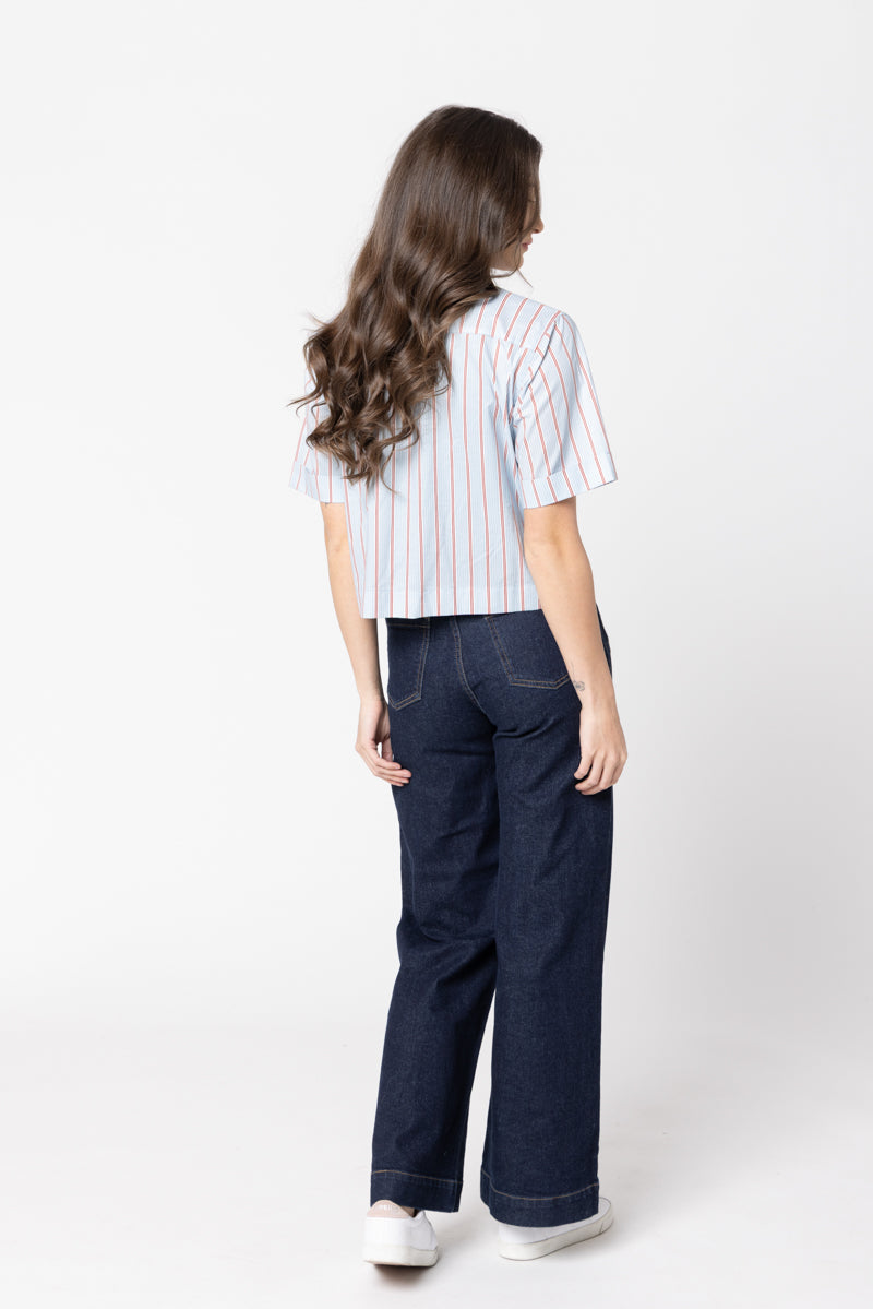 Leila + Luca | The Cute Shirt - Powder Blue Stripe