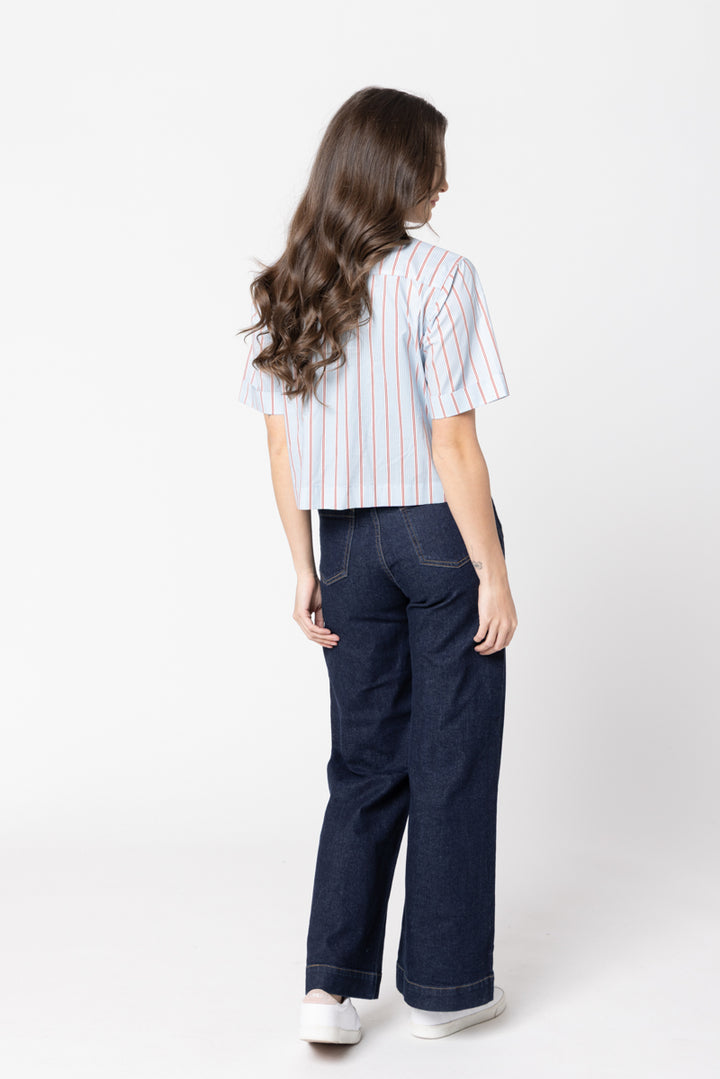 Leila + Luca | The Cute Shirt - Powder Blue Stripe