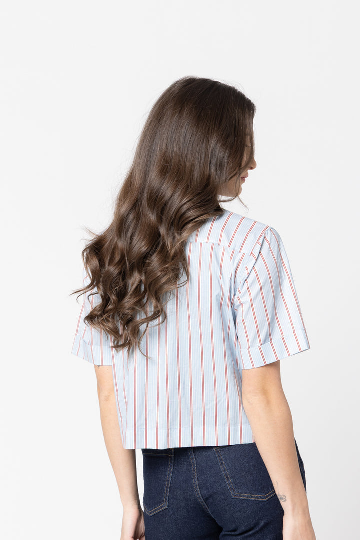 Leila + Luca | The Cute Shirt - Powder Blue Stripe
