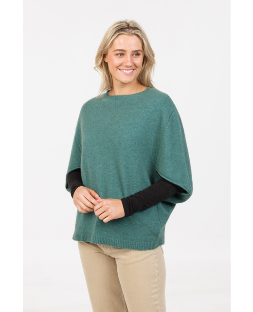 Split Sleeve Poncho Mist S-M