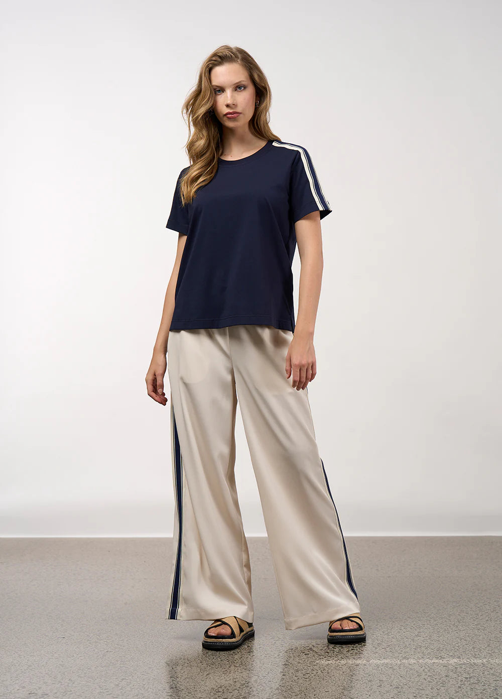 Madly Sweetly | Linear Tee in Navy