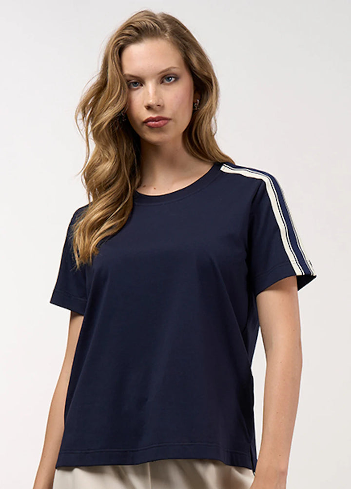 Madly Sweetly | Linear Tee in Navy