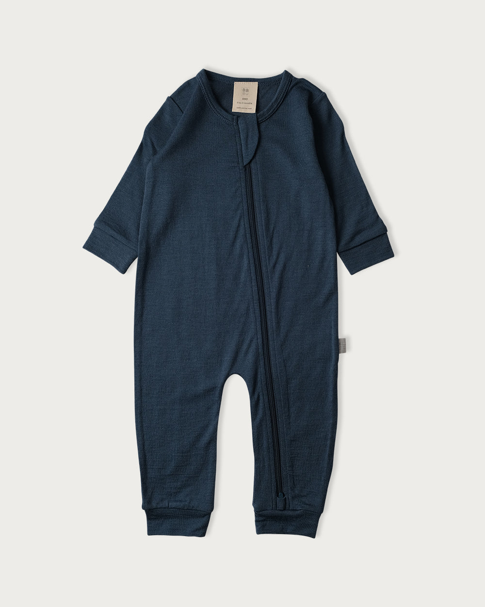 Footless Onesie Merino Denim 0-3 Months