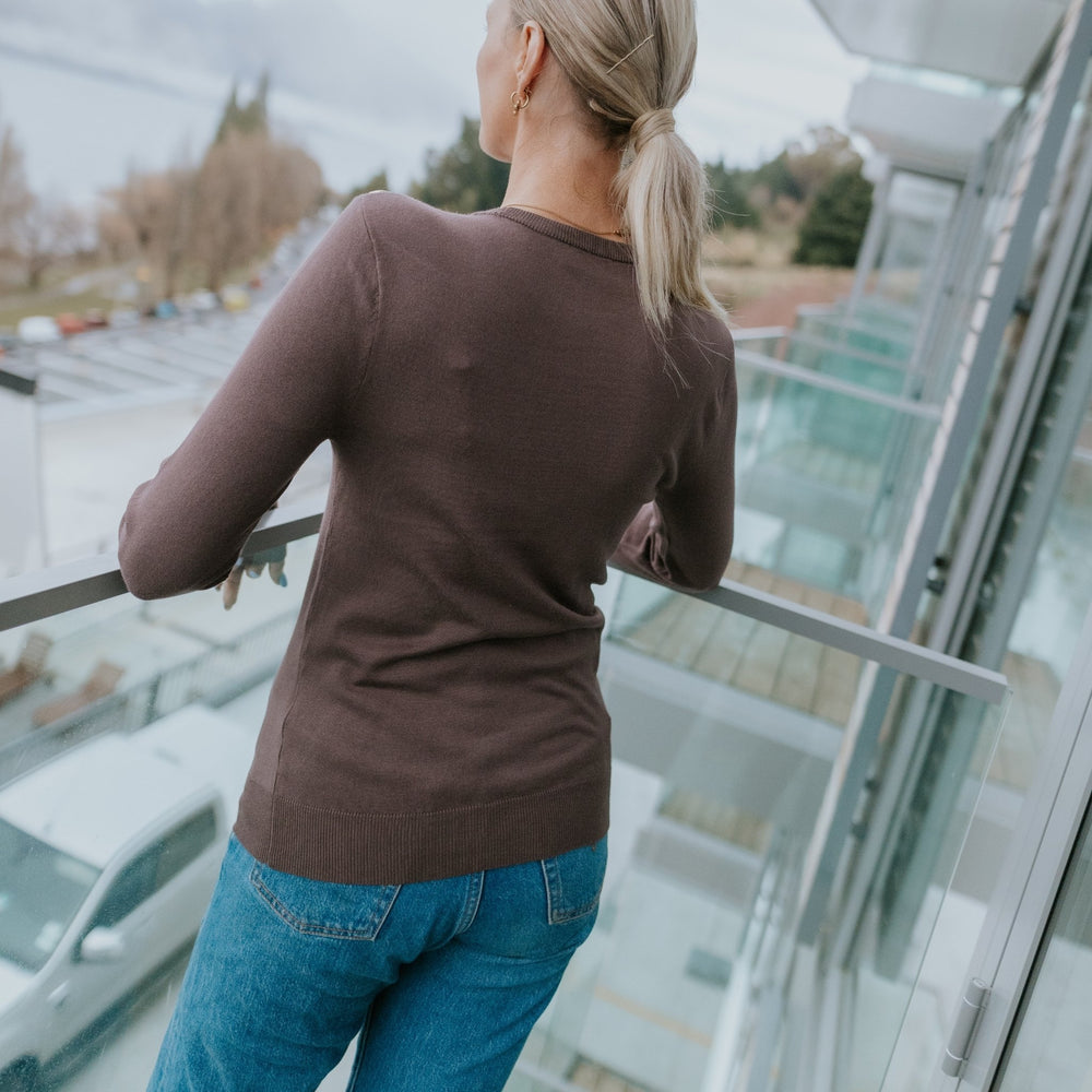 Moke | Nicky Sweater - Cocoa Powder - Back View