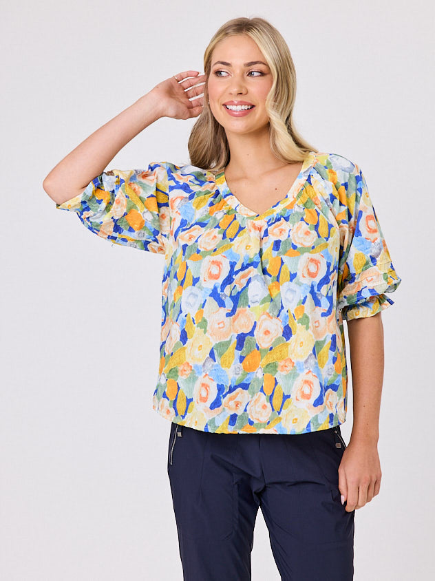 Navy & Co | Monet Top - Lemon Floral