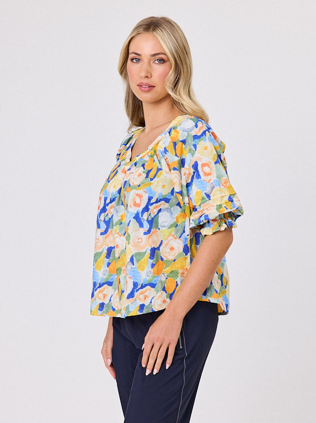 Navy & Co | Monet Top - Lemon Floral