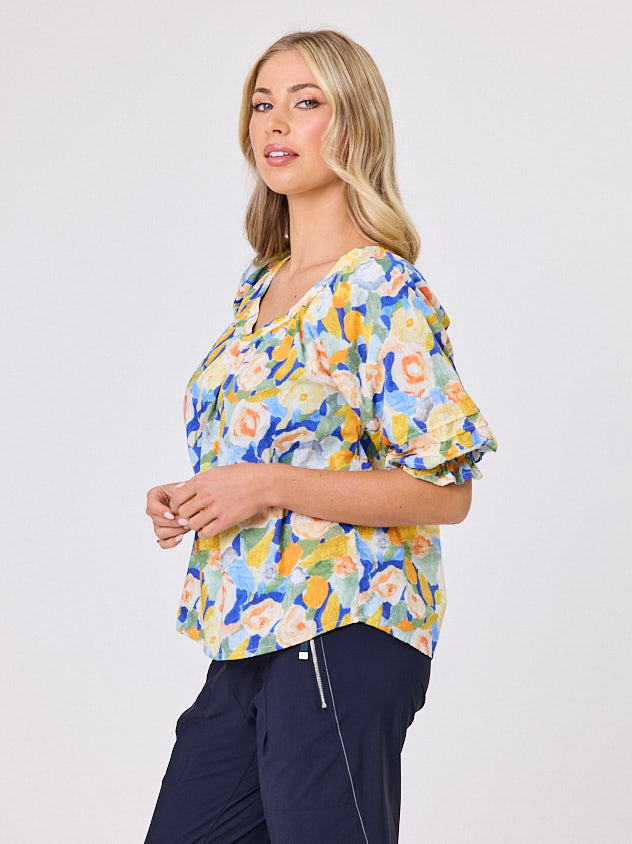 Navy & Co | Monet Top - Lemon Floral