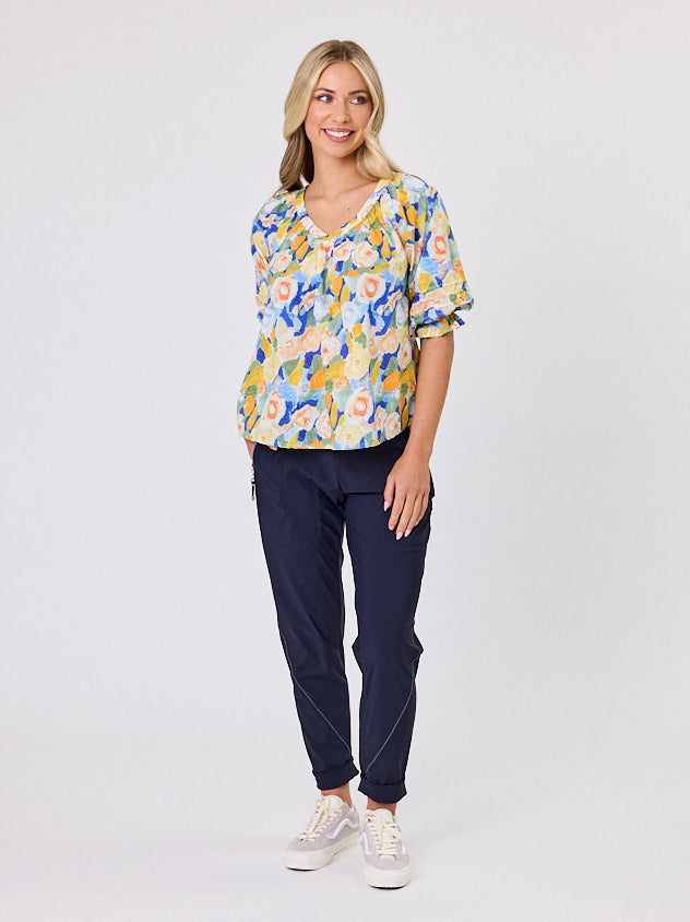 Navy & Co | Monet Top - Lemon Floral