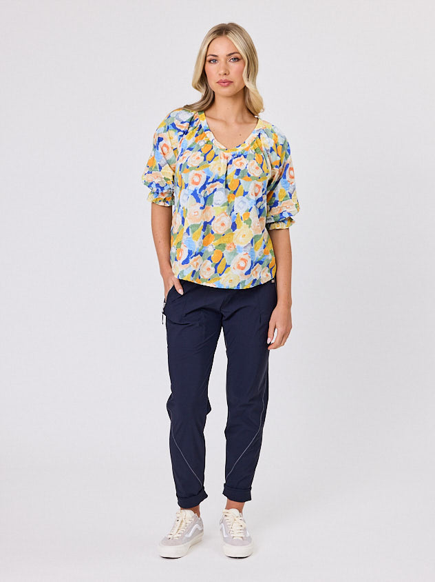 Navy & Co | Monet Top - Lemon Floral