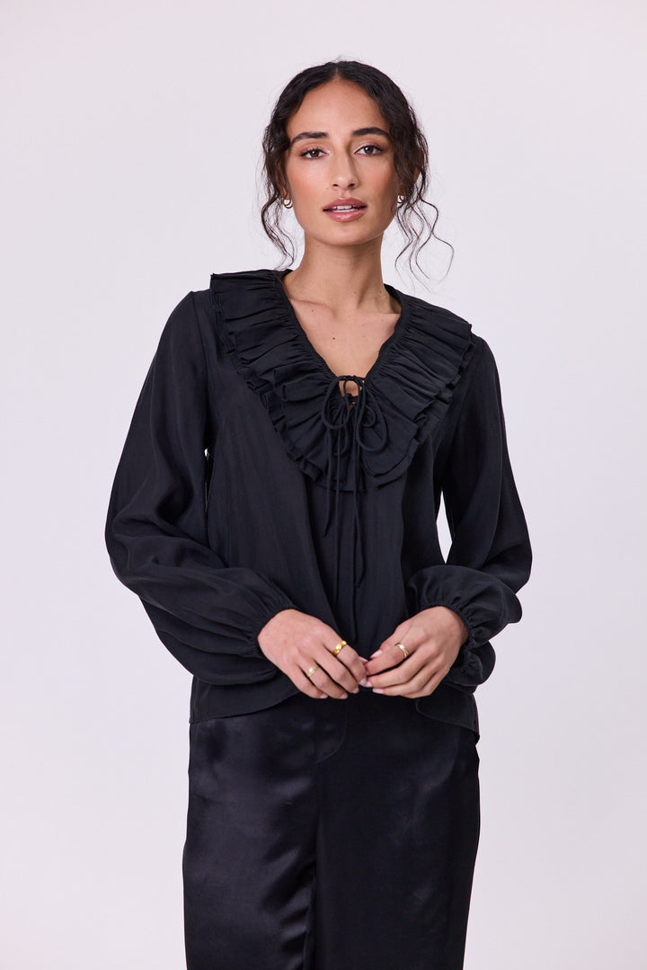 Navy & Co. | Jive Frill Blouse - Black