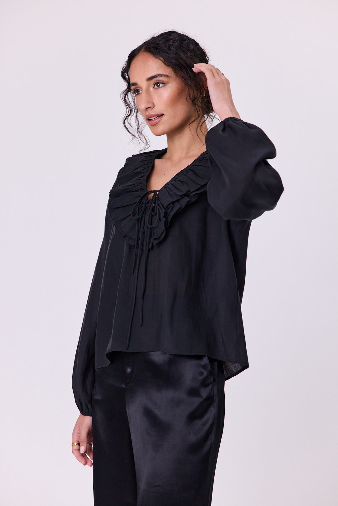 Navy & Co. | Jive Frill Blouse - Black
