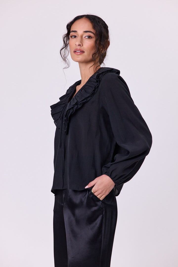 Navy & Co. | Jive Frill Blouse - Black