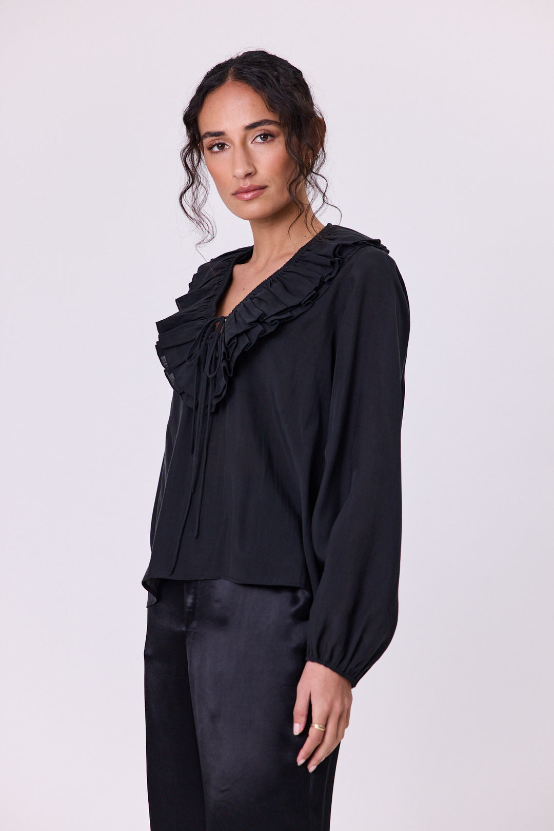 Navy & Co. | Jive Frill Blouse - Black