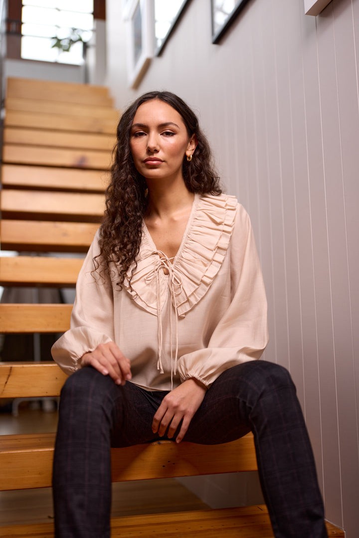 Navy & Co. | Jive Frill Blouse - Champagne