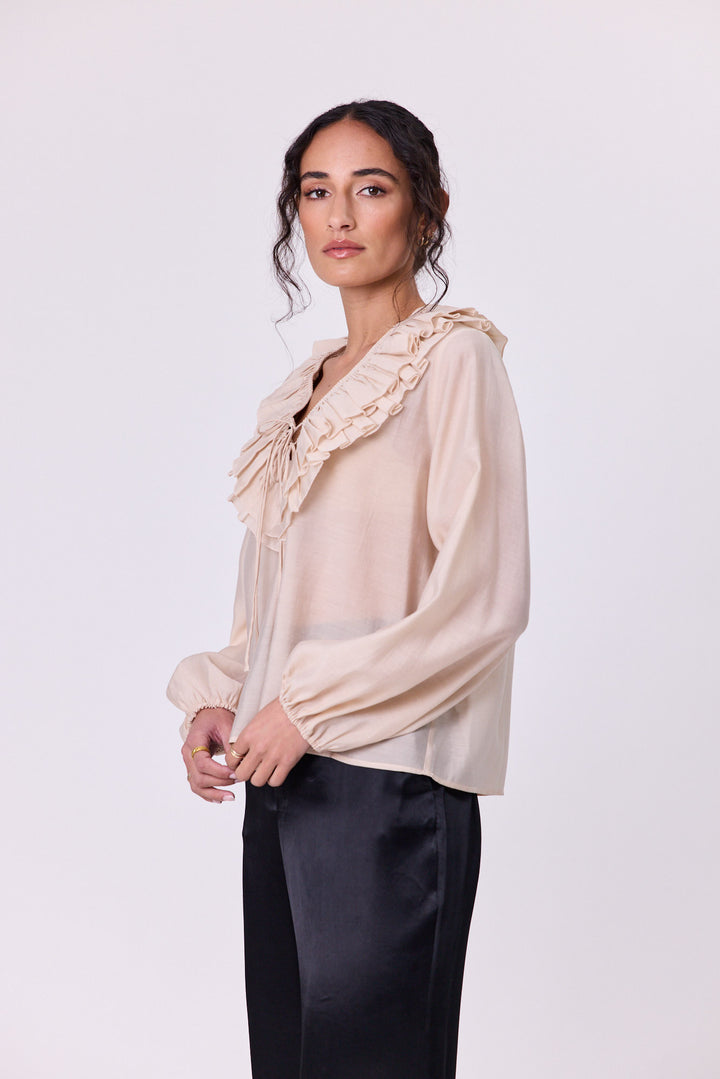 Navy & Co. | Jive Frill Blouse - Champagne
