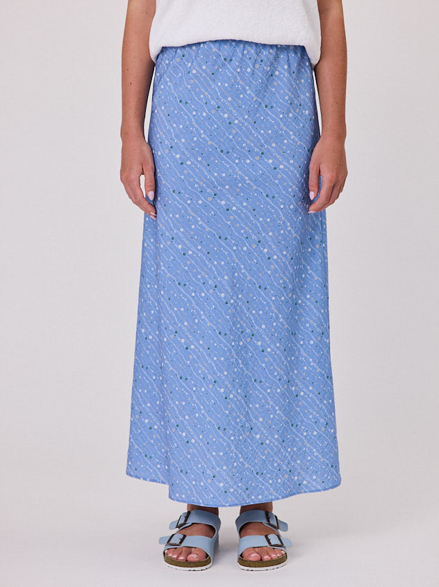 Daisy Chain Bias Skirt - Blue Aura