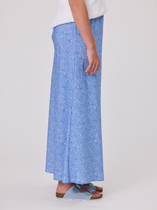 Daisy Chain Bias Skirt - Blue Aura